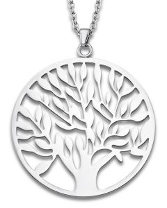 Damen Halskette LS1898-1/1 Lotus Style Regenbogen Baum im Kreis anhaenger
