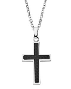 Herren Halskette mit Kreuz Carboneinlage Kette Lotus Style LS1983-1/1 anhaenger