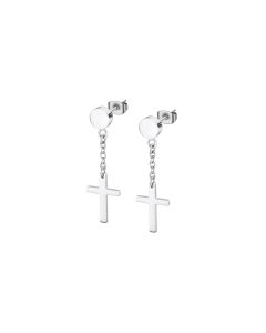 Lotus Style Herren Ohrstecker Kreuz Anhänger Edelstahl Ohrringe LS2175-4/1