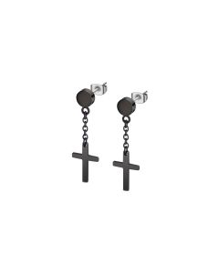 Lotus Style Herren Ohrstecker Kreuz Anhänger Edelstahl Ohrringe LS2175-4/2