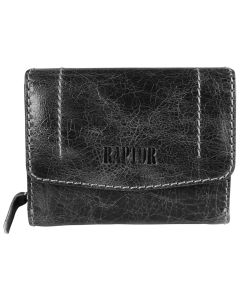 Raptor Leder Damen Geldbörse Querformat 12x9 cm schwarz 1007