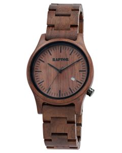Raptor Herren Uhr Holz Armbanduhr dunkelbraun RA20243-003