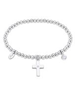 Lotus Style Damen Kugelarmband Kreuz Strass LS2170-2/2 dehnbar