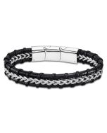Lotus Style Leder Armband Edelstahl schwarz silber LS2198-2/1