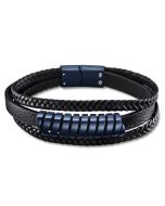 Lotus Style Lederarmband dreireihig schwarz blau LS2208-2/2
