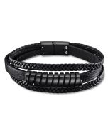 Lotus Style Lederarmband dreireihig schwarz LS2208-2/3