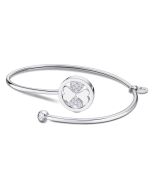 Armreif offen Lotus Style Armband Kleeblatt silberfarbig Strass LS2169-2/1