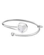 Armreif offen Lotus Style Armband Herz silberfarbig Strass LS2169-2/2