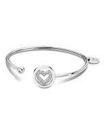 Armspange Armreif offen Lotus Style Armband Herz Strass LS2182-2/1