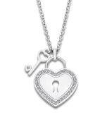 Lotus Style Halskette Schloss Schlüssel Strass silberfarbig LS2188-1/1 Anhänger