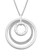 Lotus Style Damen Halskette LS2090-1/1 Strass Kreis Anhänger Collier silberfarbig anhänger