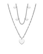 Lotus Style Doppel Halskette Herzen Collier silberfarbig LS2236-1/1 zoom