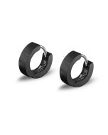 Lotus Style Herren Clapp-Creolen Edelstahl schwarz Ohrringe LS2160-4/5