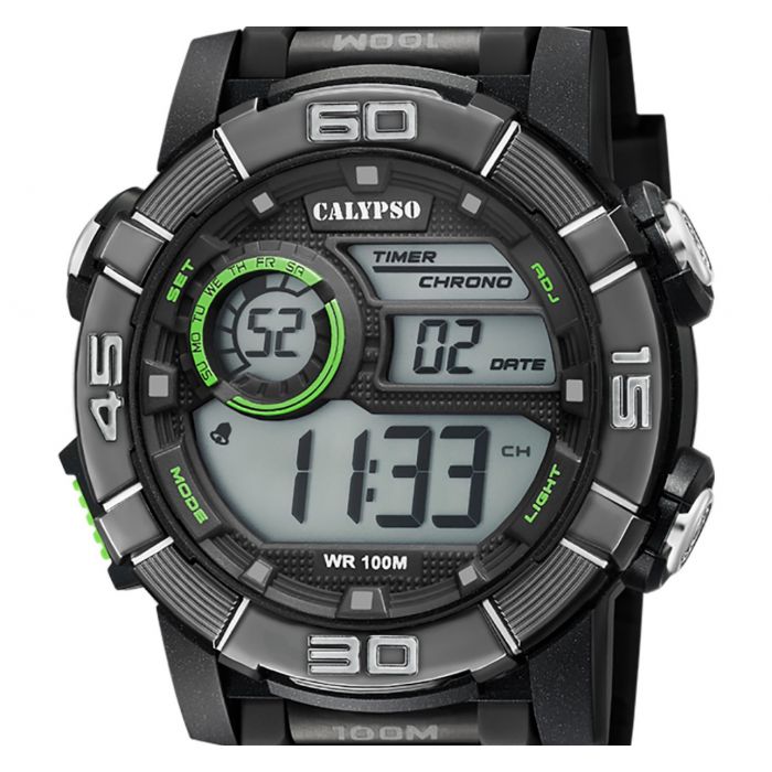 Calypso Digital Herrenuhr Armbanduhr schwarz K5818/4