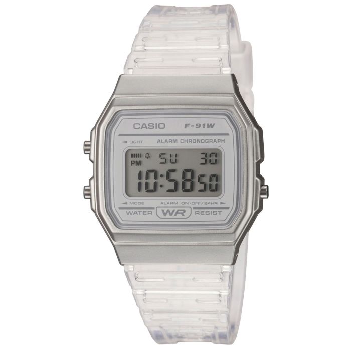 Casio Uhr Digital Armbanduhr transparent F 91WS 7EF