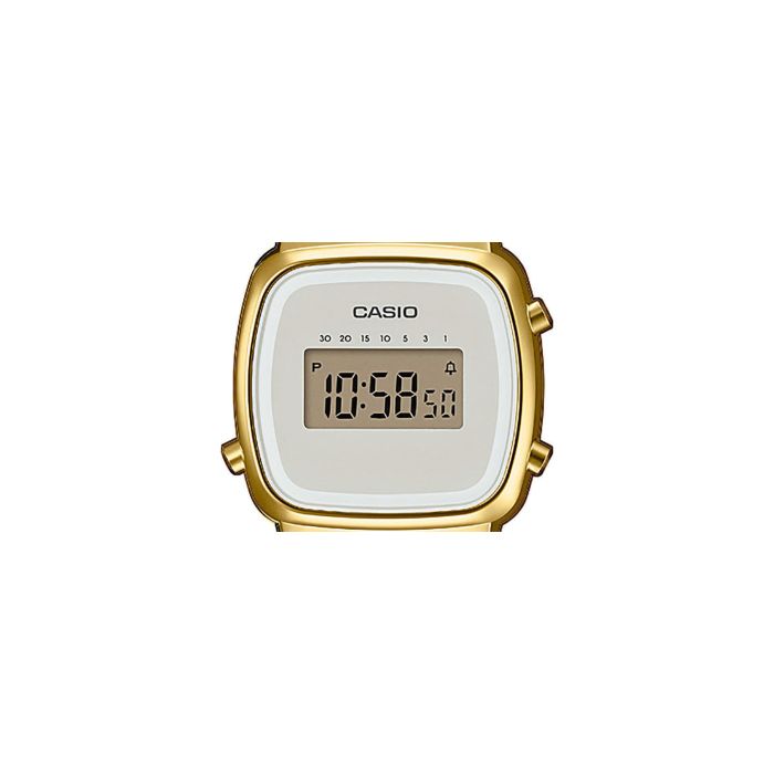 Casio Uhr Retro Damenuhr LA670WEFL-9EF Lederarmband beige 