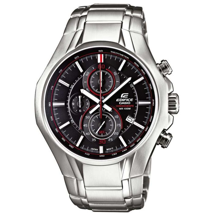 Casio Herren Uhr Edifice EFR 522D 1AVEF Edelstahl schwarz silber