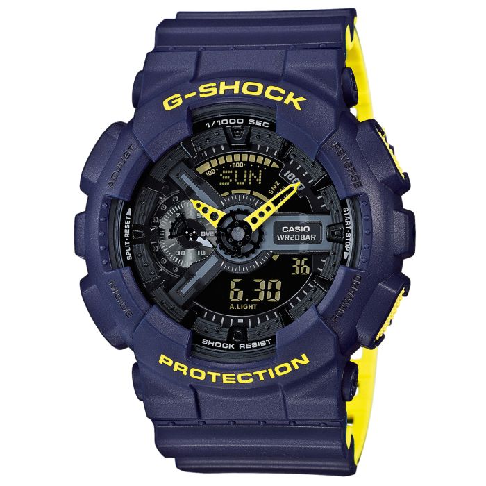 Casio G Shock Uhr GA 110LN 2AER blau gelb