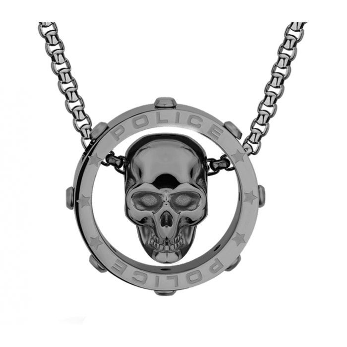 Herren-Halskette mit Totenkopf-Anhänger aus Stahl, Totenkopf-Anker-Bikerkette  im Lieferumfang enthalten