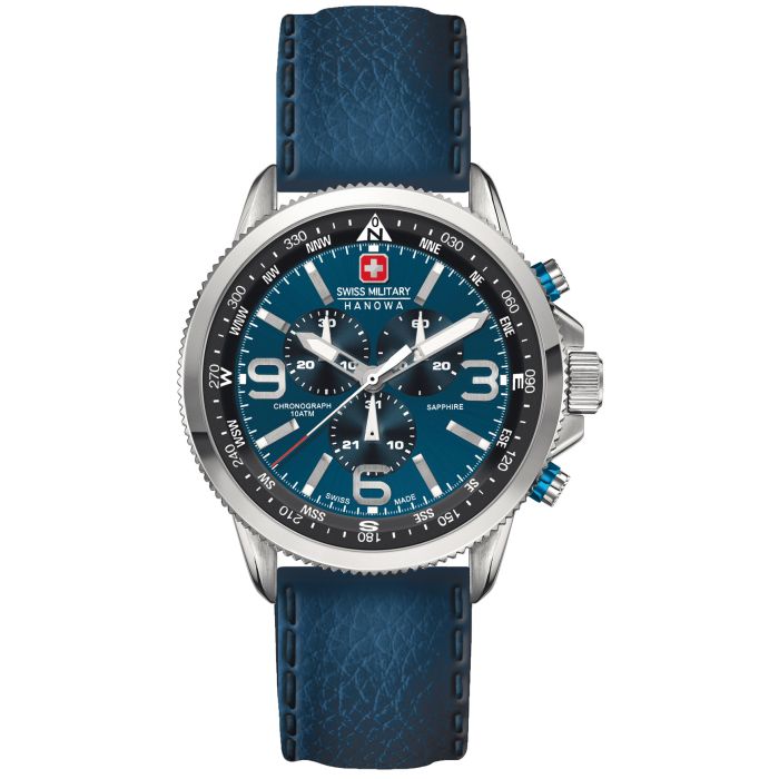 Swiss Military Hanowa ARROW Chrono Lederband blau 6 4224.04.003