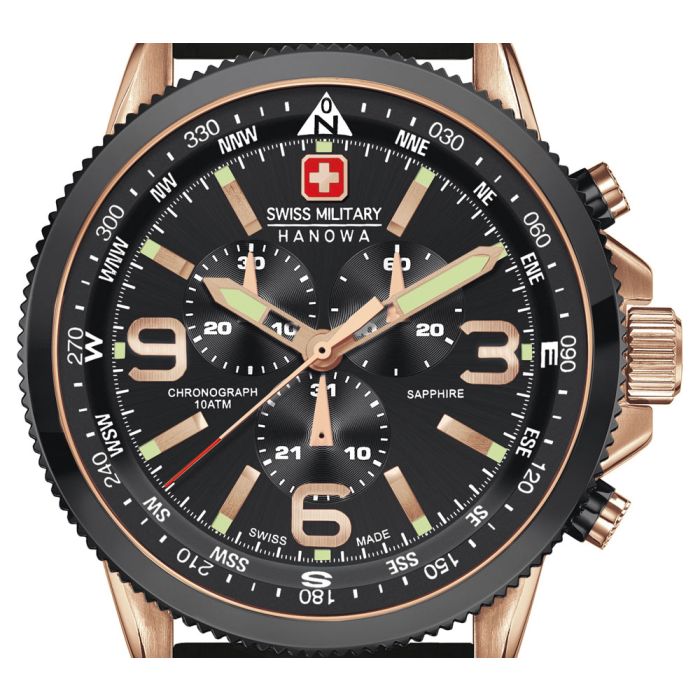 Swiss Military Hanowa ARROW Chrono Lederband schwarz 6 4224.09.007