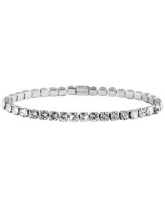 Akzent Armkettchen Armband 17 cm Crystalbesatz silberfarbig