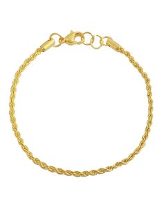 Edelstahl Kordel Armband goldfarbig glänzend 18 cm Armkettchen Kordelkette