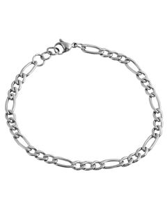 Edelstahl Armband silber glänzend 18 cm Panzerketten-Optik