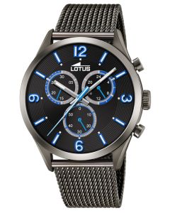 Lotus Herrenuhr Armbanduhr Edelstahlarmband schwarz 18650/1