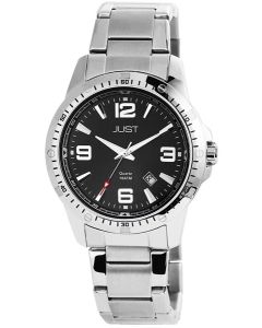 Just Watch Herren Uhr 48-S6642-BK silber schwarz Edelstahl Datum 10ATM