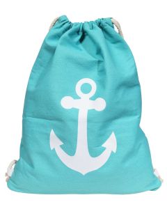 Turnbeutel Hipster Jutebeutel Sportbeutel Jute Rucksack Tasche mint Anker