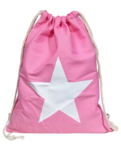 Turnbeutel Hipster Jutebeutel Sportbeutel Jute Rucksack Tasche Stern pink
