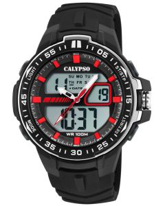 Calypso Armbanduhr Herrenuhr PU-Band schwarz K5766/4 AnaDigi Uhr