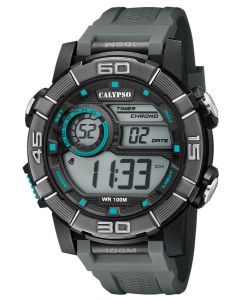 Calypso Digital Herrenuhr Armbanduhr grau K5818/1
