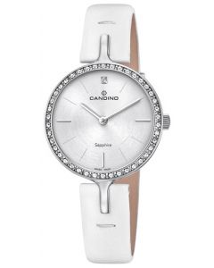 Candino Damenuhr C4651/1 Armbanduhr Lederarmband weiß