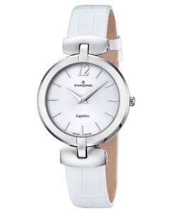 Candino Damenuhr C4566/1 Armbanduhr Lederband weiß