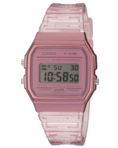 Casio Uhr Digital Armbanduhr transparent rosa F-91WS-4EF