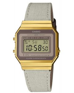 Casio Vintage Armbanduhr Digitaluhr A700WEGL-7AEF Textilband