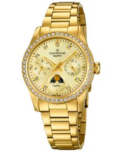 Candino Damen Uhr Armbanduhr golden C4689/2 Mondphaseanzeige