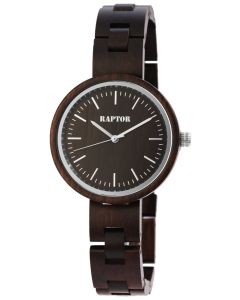 Raptor Uhr Damen Holz Uhr dunkelbraun Holzuhr RA10190-001