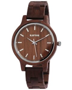 Raptor Damen Uhr Holz Armbanduhr braun Holzuhr RA10187-005