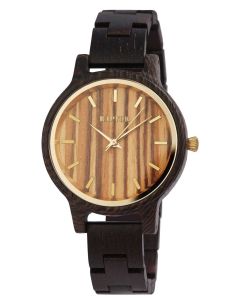 Raptor Damen Uhr Holz Armbanduhr dunkelbraun golden RA10187-008