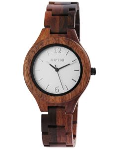 Raptor Damen Uhr Holz Armbanduhr braun gemasert Holzuhr RA10191-002