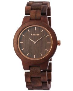 Raptor Damen Uhr Holz Armbanduhr braun rosegold Holzuhr RA10208-002