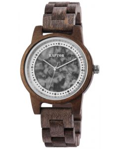 Raptor Damen Uhr Holz Armbanduhr braun silber Holzuhr RA10210-001
