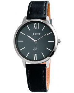 Just Damen Uhr Echt Leder anthrazit JU10072-002 Armbanduhr