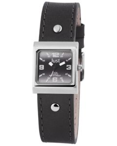 Just Damen Uhr Echt Leder JU10155-012 Armbanduhr eckig