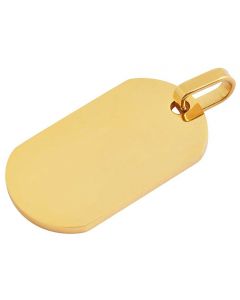 Dogtag Ketten-Anhänger goldfarbig glänzend für Halskette Akzent 38x22 mm schräg