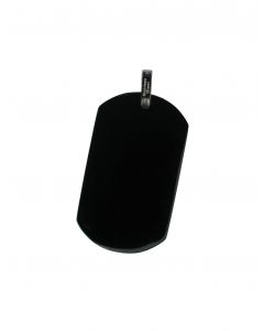 Dogtag Ketten-Anhänger 37x22 mm schwarz glänzend für Halskette Akzent