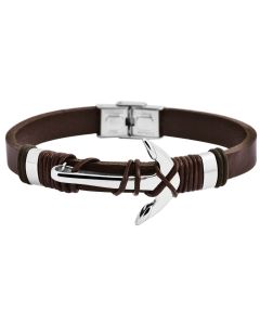 Akzent Lederarmband braun Echtleder Armband Anker